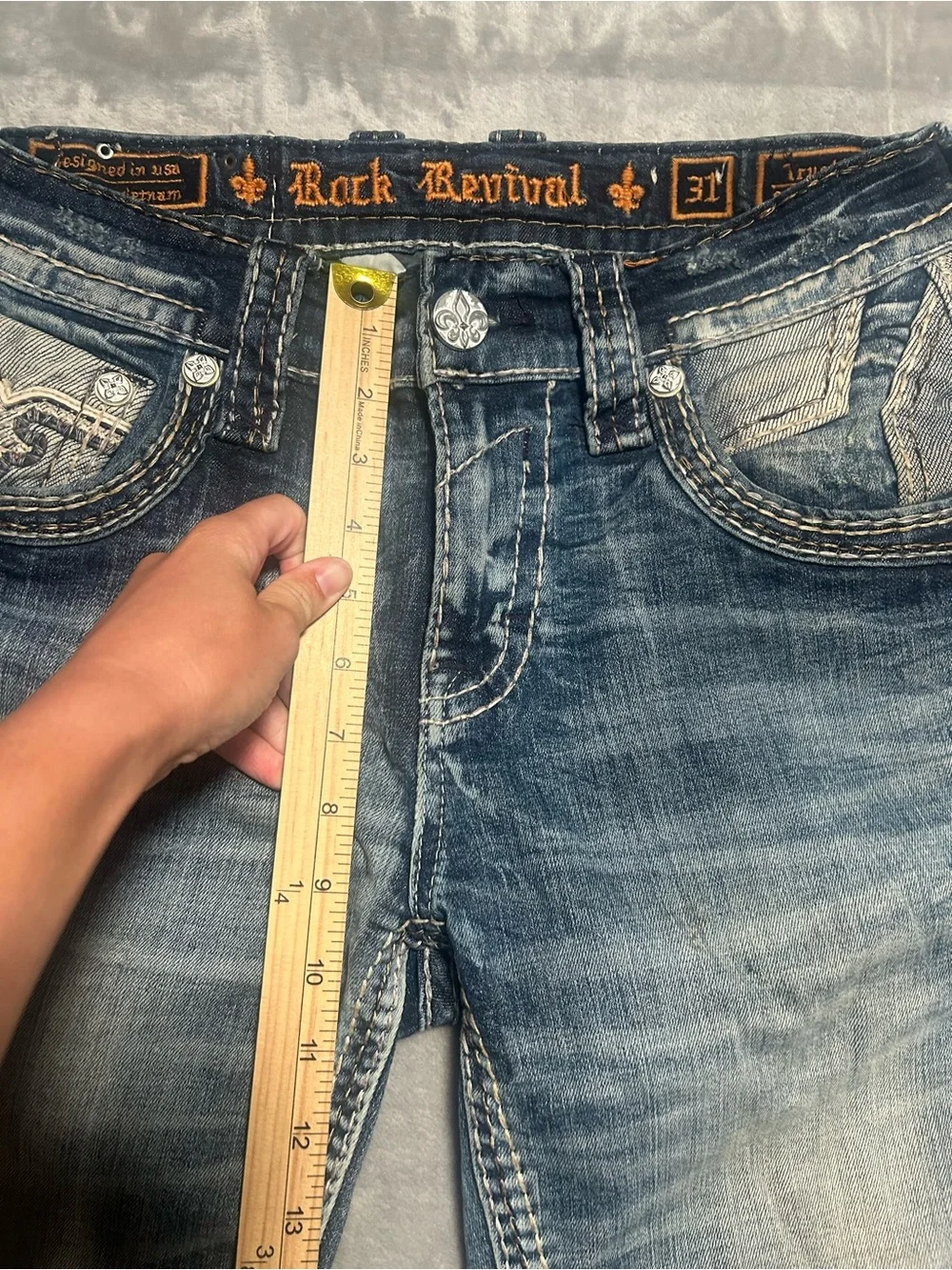 Rock Revival Slim Taper Jeans Men’s 31 Heavy Stitch